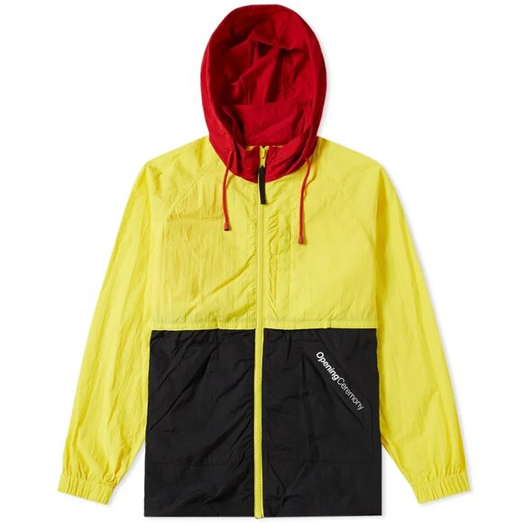 Opening Ceremony Colorblock Crinkle Nylon Storm /Varsity Jacket, Lemon Tart $420 - Picture 1 of 9